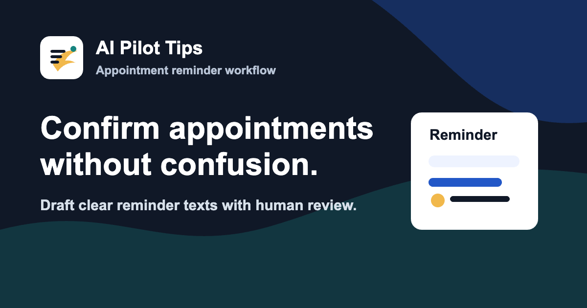 AI appointment confirmation prompt social preview